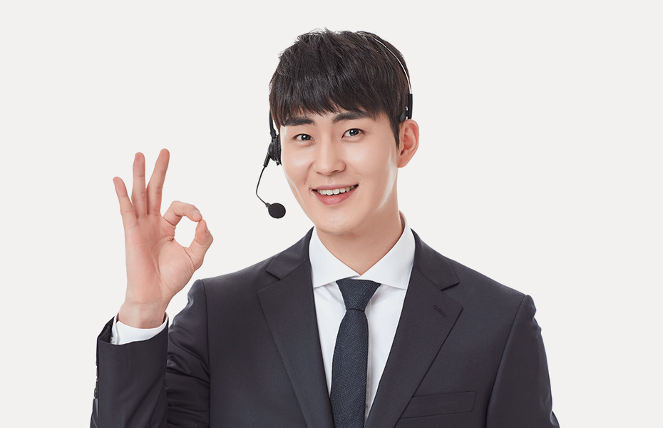 헤드셋을 착용한 상담 안내 이미지